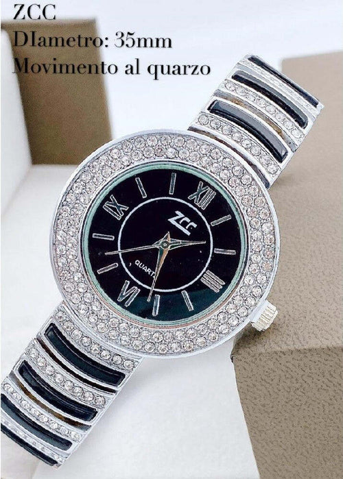 Orologio Polso Zcc Donna Analogico Quarzo Acciaio Moda Brillantini Silver Nero Abbigliamento e Accessori > Orologi e gioielli > Orologi Donna Trade Shop italia - Napoli, Commerciovirtuoso.it