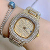 Orologio-Polso-Zcc-Donna-Quarzo-Acciaio-Analogico-Moda-Brillantinato-Data-Dorato