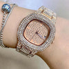 Orologio-Polso-Zcc-Donna-Quarzo-Acciaio-Analogico-Moda-Brillantinato-Data-Rosa