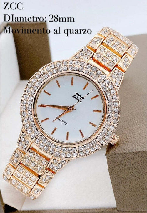 Orologio Polso Zcc Donna Quarzo Acciaio Moda Brillantinato Rosa Quadrante Bianco Abbigliamento e Accessori > Orologi e gioielli > Orologi Donna Trade Shop italia - Napoli, Commerciovirtuoso.it