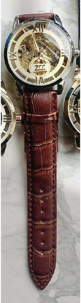 Orologio Polso Zcc Romani Uomo Silver Automatico Cinturino Pelle Marrone Dorato Abbigliamento e Accessori > Orologi e gioielli > Orologi Uomo Trade Shop italia - Napoli, Commerciovirtuoso.it