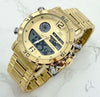 Orologio-Polso-Zcc-Uomo-Acciaio-Dual-Time-Calendario-Allarme-Impermeabile-Dorato