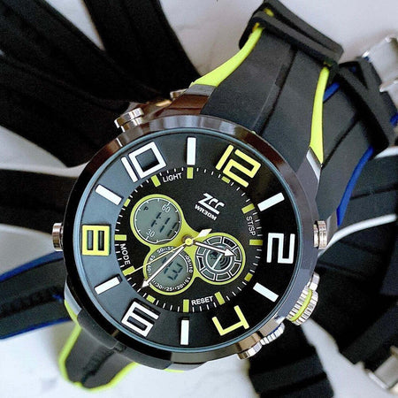 Orologio Polso Zcc Uomo Analogico Digitale Dual Time Sveglia Sport Giallo Nero Moda/Uomo/Orologi/Orologi da polso Trade Shop italia - Napoli, Commerciovirtuoso.it