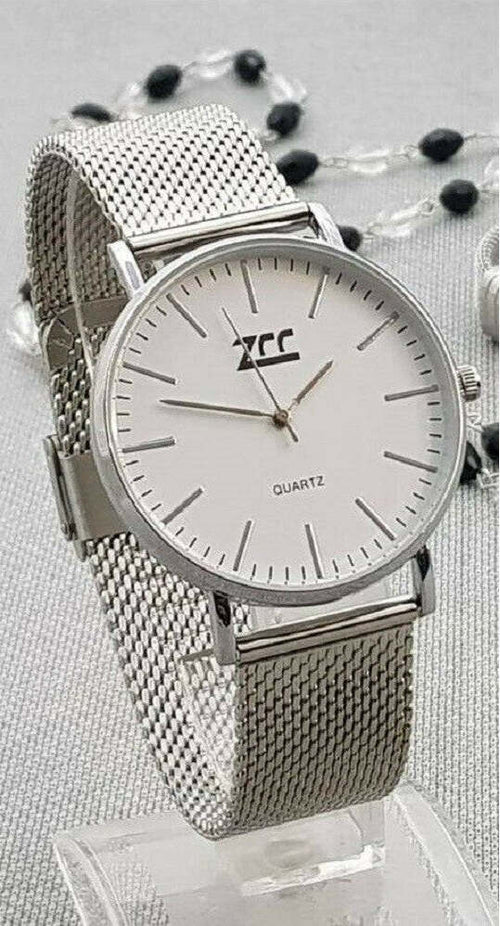 Orologio Polso Zcc Uomo Analogico Quarzo Moderno Fashion Silver Quadrante Bianco Moda/Uomo/Orologi/Orologi da polso Trade Shop italia - Napoli, Commerciovirtuoso.it
