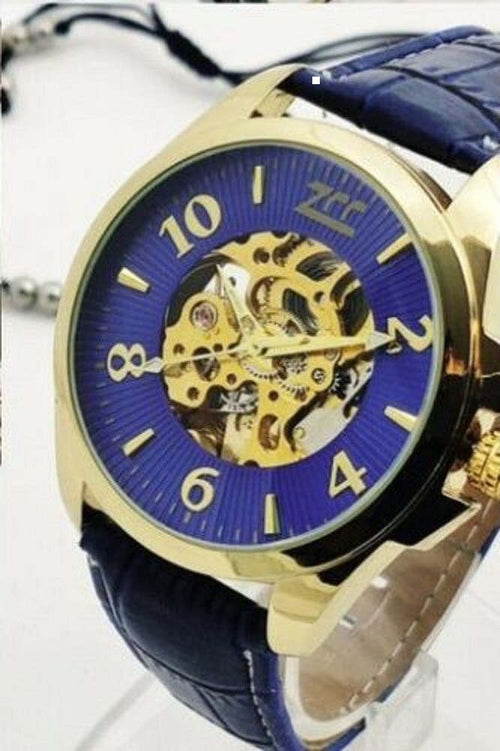 Orologio Polso Zcc Uomo Automatico Analogico Cinturino Pelle Casual Blu Dorato Moda/Uomo/Orologi/Orologi da polso Trade Shop italia - Napoli, Commerciovirtuoso.it