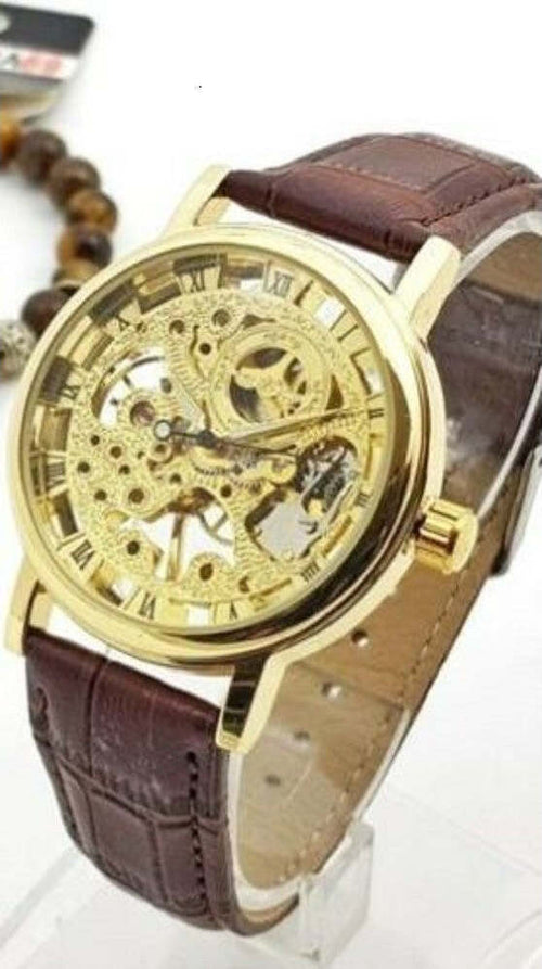 Orologio Polso Zcc Uomo Automatico Cinturino Pelle Casual Marrone Fondo Dorato Abbigliamento e Accessori > Orologi e gioielli > Orologi Uomo Trade Shop italia - Napoli, Commerciovirtuoso.it
