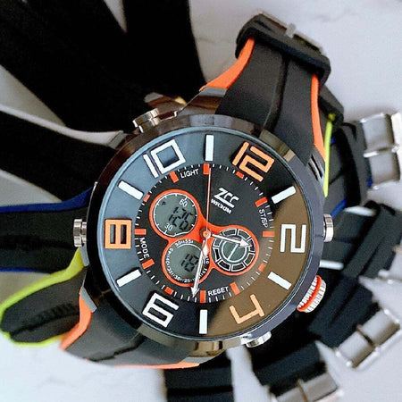 Orologio Polso Zcc Uomo Dual Time Analogico Digitale Sport Sveglia Arancio Nero Moda/Uomo/Orologi/Orologi da polso Trade Shop italia - Napoli, Commerciovirtuoso.it