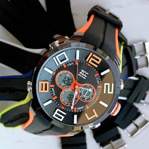 Orologio Polso Zcc Uomo Dual Time Analogico Digitale Sport Sveglia Arancio Nero Moda/Uomo/Orologi/Orologi da polso Trade Shop italia - Napoli, Commerciovirtuoso.it