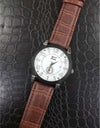 Orologio-Polso-Zcc-Z002-Uomo-Compass-Automatico-Data-Cinturino-Pelle-Marrone-Bianco