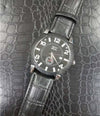 Orologio-Polso-Zcc-Z002-Uomo-Compass-Automatico-Data-Cinturino-Pelle-Nero-Nero