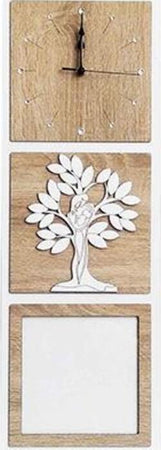 Orologio, quadro e portafoto in legno mdf e  strass. Personalizzabile. Misure cm. 22x60 h. Casa e cucina/Decorazioni per interni/Orologi/Orologi da parete MagiediNatale.it - Altamura, Commerciovirtuoso.it