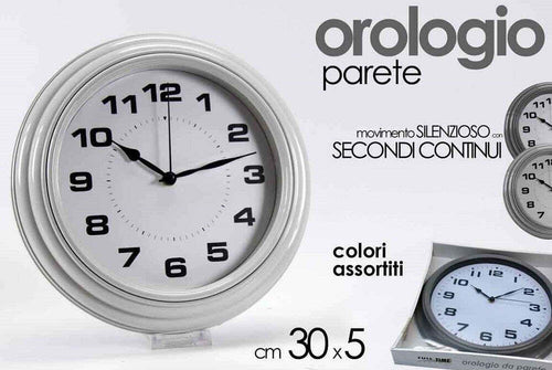 Orologio Silenzioso Parete Stile Anticato Tondo 30x5cm Plastica Colori Ass 667688 Casa e cucina/Decorazioni per interni/Orologi/Orologi da parete Trade Shop italia - Napoli, Commerciovirtuoso.it