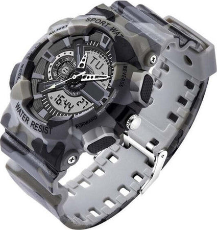 Orologio-Sportivo-Sanda-Uomo-Resistente-Acqua-Cronografo-Camouflage-Grigio