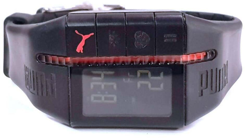 Orologio Sportivo Uomo Donna Puma Orologi in Silicone Nero con Logo Rosso Schermo Led- Digitale controllo Battito Cardiaco Per Allenamento Sport Sportivi Impermeabile Comodo