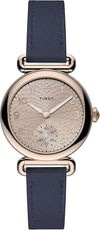 Orologio-TIMEX-donna-Model-23-tempo-pelle-blu-/-oro-rosa