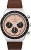 Orologio-TIMEX-Q-uomo-mod.-Diver-Crono-pelle-marrone