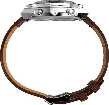 Orologio-TIMEX-Q-uomo-mod.-Diver-Crono-pelle-marrone