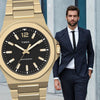 Orologio-TIMEX-uomo-Essex-solo-tempo-acciaio-dorato-/-nero