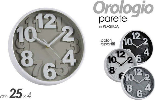 Orologio Tondo Moderno Da Parete 25x4cm Vari Colori Assortiti In Plastica 805530 Casa e cucina/Decorazioni per interni/Orologi/Orologi da parete Trade Shop italia - Napoli, Commerciovirtuoso.it