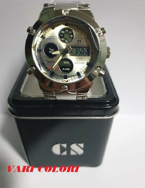Orologio-UOMO-Analogico/Digitale-NAUTICA-MARE-Acciaio-Crono-Sveglia-Data-CS