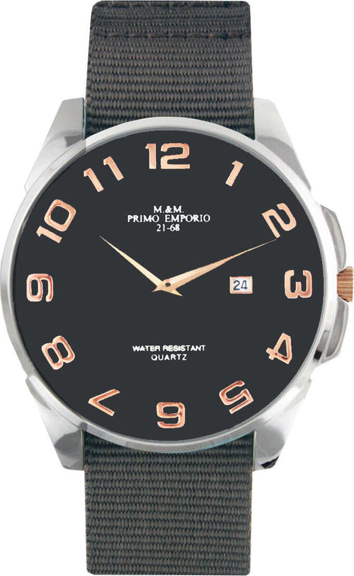 Orologio Uomo Da Polso M&m Primo Emporio Classic Line 1090g in Acciaio Inossidabile Grigio Orologio Analogico Quadrante Tondo E Cinturino in Nylon Moda/Uomo/Orologi/Orologi da polso Milano Fashion Watch - Marcianise, Commerciovirtuoso.it