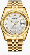 Orologio-Uomo-Donna-Longbo-80435-In-Acciaio-Con-Strass-Impermeabile-Dorato-Bianco