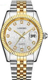 Orologio-Uomo-Donna-Longbo-80435-In-Acciaio-Con-Strass-Impermeabile-Silver-Oro