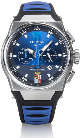 Locman Orologio Uomo cronografo MARE quadrante blu con stemma Marina Militare
