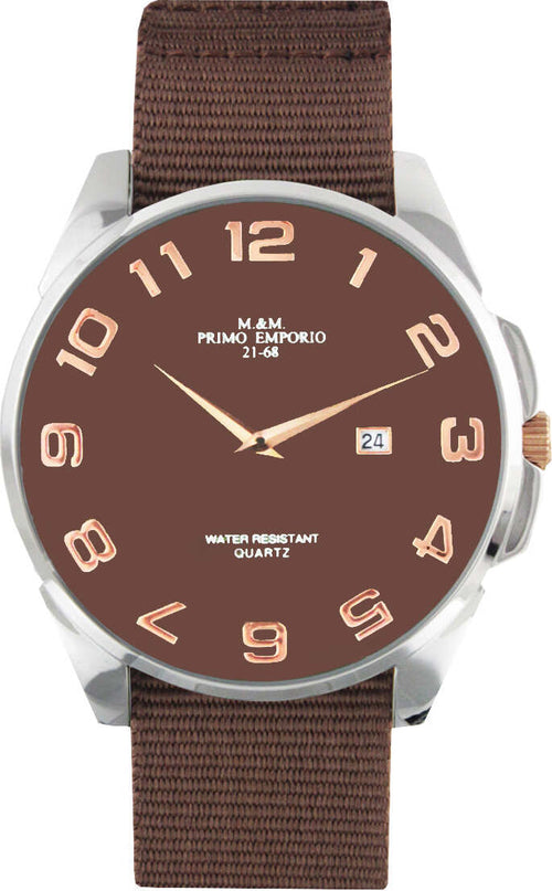 Orologio Uomo M&m Primo Emporio Classic Line 1090m Orologio Analogico Marrone Quadrante Rotondo E Cinturino in Nylon Tinta Unita Moda/Uomo/Orologi/Orologi da polso Milano Fashion Watch - Marcianise, Commerciovirtuoso.it
