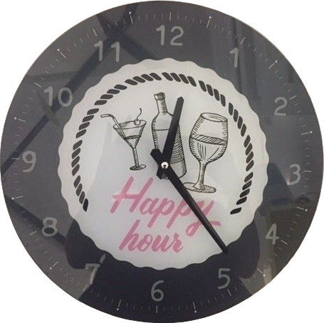 Orologio vetro da parete happy hour Casa e cucina/Decorazioni per interni/Orologi/Orologi da parete Led Mall Home - Napoli, Commerciovirtuoso.it