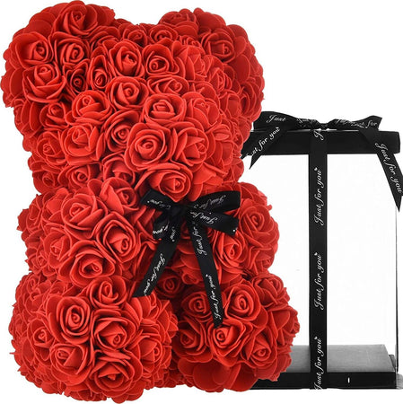 Orsacchiotto Di Rose Con Fiori Artificiali Da 40cm In Scatola Confezione Regalo Fiori Finti > San Valentino Trade Shop italia - Napoli, Commerciovirtuoso.it