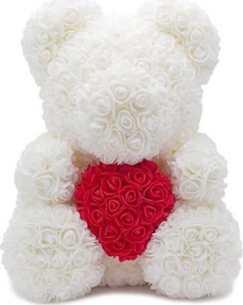 Orsacchiotto Orsetto Orso Di Rose Con Fiori Da 40cm Bianco Con Cuore Rosso Fiori Finti > San Valentino Trade Shop italia - Napoli, Commerciovirtuoso.it