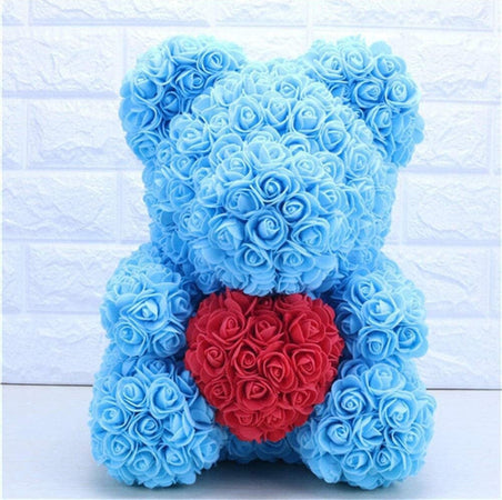 Orsacchiotto Orsetto Orso Di Rose Con Fiori Da 40cm Celeste Con Cuore Rosso Fiori Finti > San Valentino Trade Shop italia - Napoli, Commerciovirtuoso.it