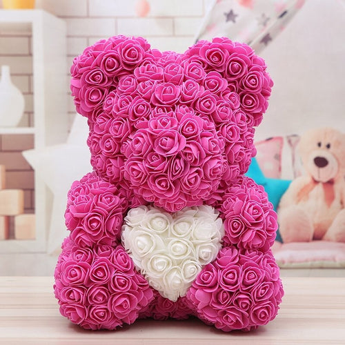Orsacchiotto Orsetto Orso Di Rose Con Fiori Da 40cm Rosa Con Cuore Bianco Fiori Finti > San Valentino Trade Shop italia - Napoli, Commerciovirtuoso.it
