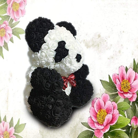 Orsacchiotto Orsetto Panda Di Rose Con Fiori Da 25cm Colore Bianco E Nero Fiori Finti > San Valentino Trade Shop italia - Napoli, Commerciovirtuoso.it
