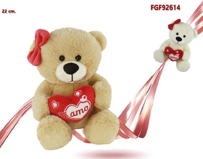 Orsetto Orsa Peluche Con Cuore Scritta Ti Amo Fiocco 22 Cm San Valentino 92614 Giochi e giocattoli/Peluche/Animali di peluche Trade Shop italia - Napoli, Commerciovirtuoso.it
