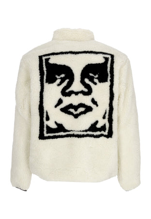 OBEY Orsetto Uomo Icon Face Sherpa Jacket Unbleached da uomo