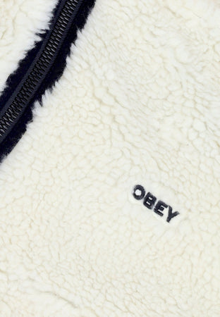 OBEY Orsetto Uomo Icon Face Sherpa Jacket Unbleached da uomo