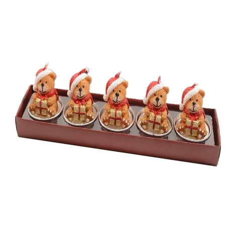 Set da 5 pezzi candele segnaposto tealight in PVC per decorazioni natalizie