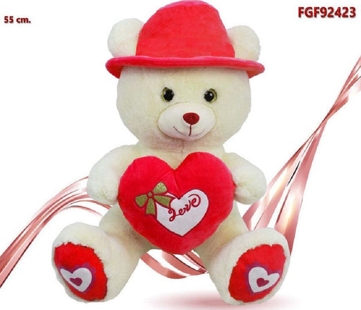 Orso In Peluche Con Cappello E Cuore Rosso 55 Cm Regalo Per San Valentino 92423 Giochi e giocattoli/Peluche/Animali di peluche Trade Shop italia - Napoli, Commerciovirtuoso.it