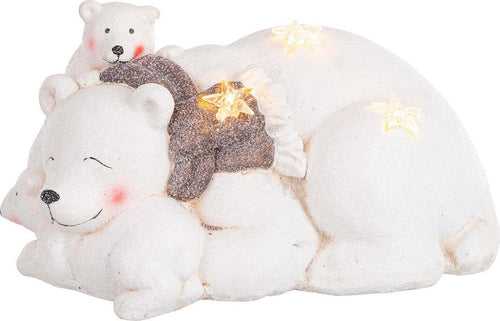 Orso siberiano con cuccioli in polvere di gesso con led decorazione natalizia per interno Casa e cucina/Decorazioni per interni/Addobbi e decorazioni per ricorrenze/Decorazioni natalizie/Schiaccianoci MagiediNatale.it - Altamura, Commerciovirtuoso.it