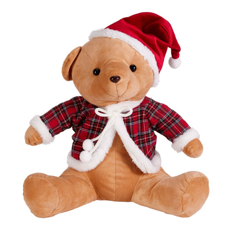 Orso di Natale peluche soffice decorazione natalizia per interno da 35 cm
