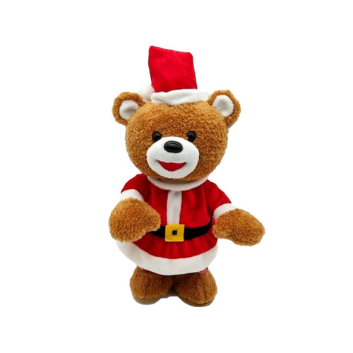 Peluche di natale orso musicale decorazione natalizia h 37 cm