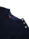 Gucci Abito in Boucle Blu con Bottoni Logo da donna