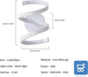 Osairous LED Lampada da Parete Interno Applique in Acrilico 18W 2000LM a Spirale Bianca 3500K per Camera da Letto Cucina Balcone Corridoio