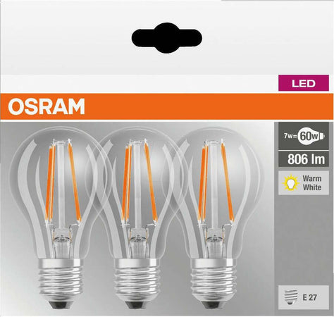 OSRAM Pack 3 lampadine led goccia filamento E27 Bianco caldo Illuminazione/Lampadine/Lampadine a LED Scontolo.net - Potenza, Commerciovirtuoso.it