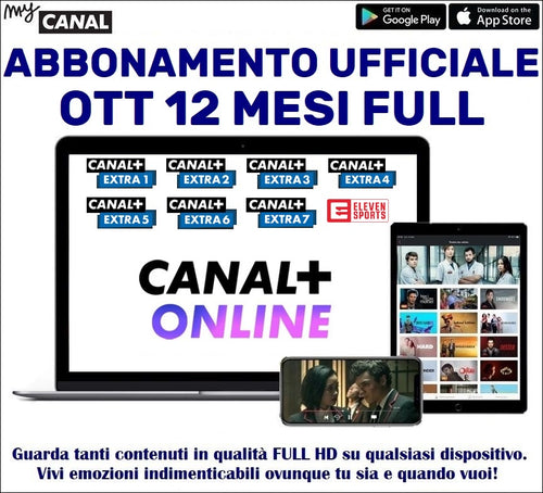 Abbonamento Ufficiale in Streaming ELEVEN SPORTS HD CANAL PLUS EXTRA SUPER SPORT 12 Mesi