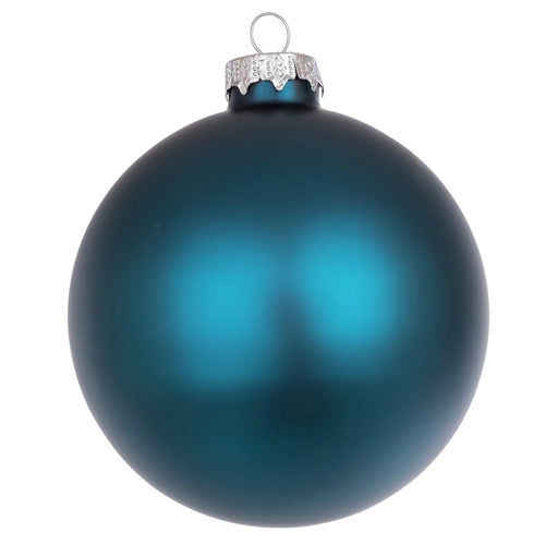 Palline per albero di Natale in vetro decorate color Ottanio Opaco