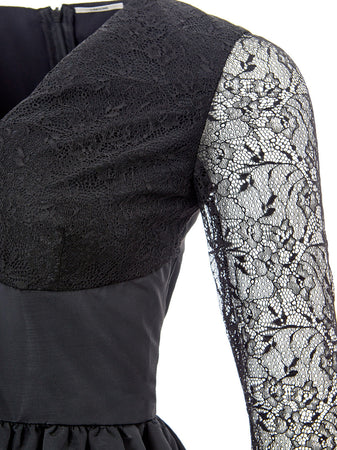 Lardini Abito Nero con Corpetto in Tulle da donna