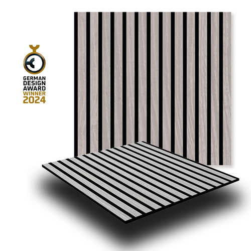 JANGAL Parete acustica a pannelli Modulabile LAMELLI 52x52cm rivestiti vero ROVERE mod. OULANKA OAK - Eternal Parquet